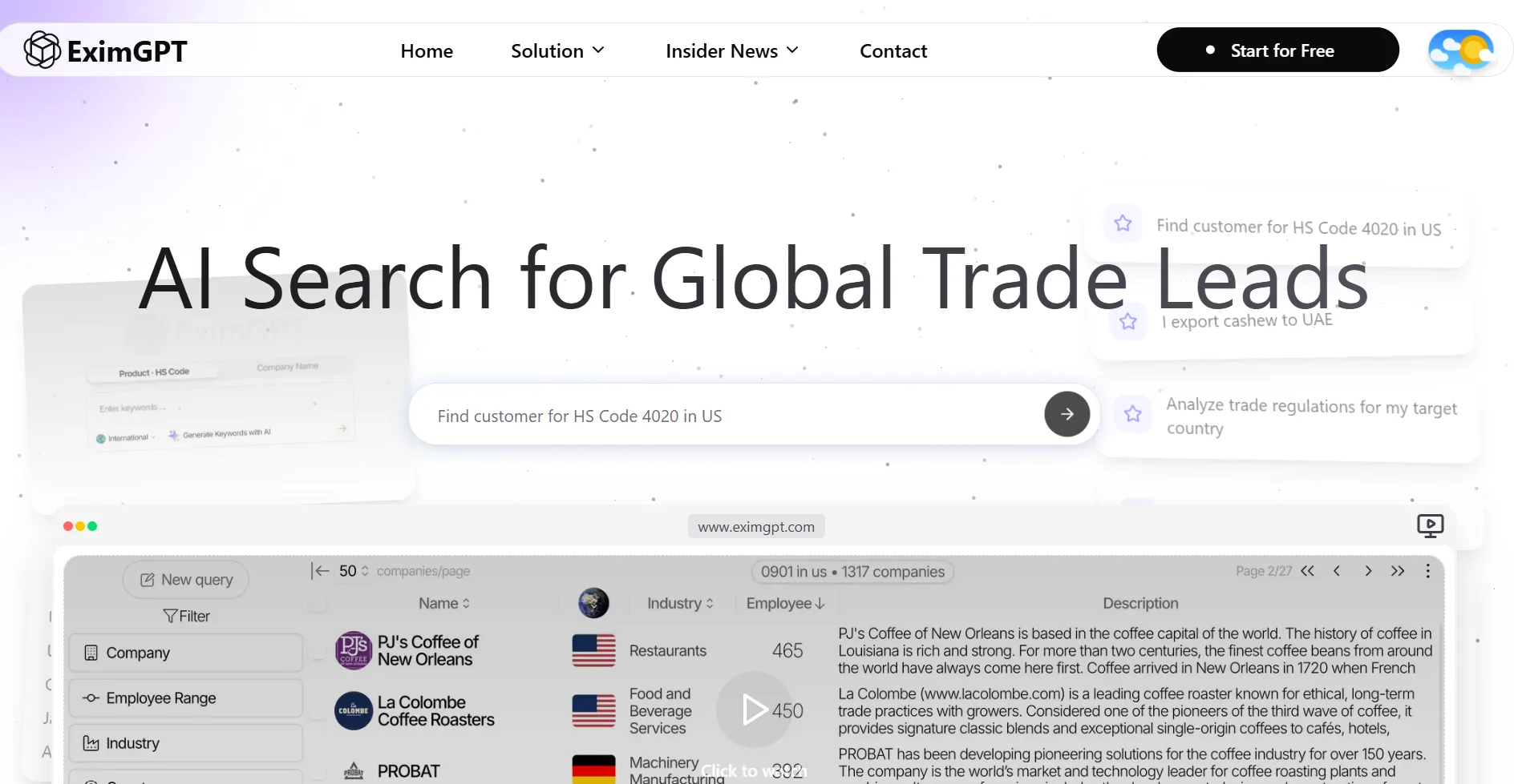 AI Search for Global Trade Leads