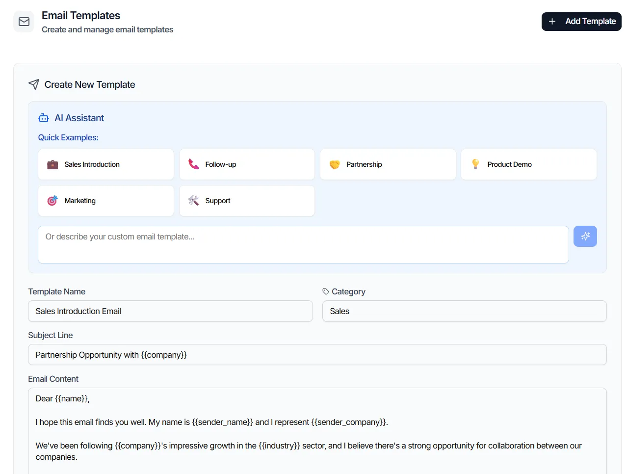 Personalized email with AI Email Template